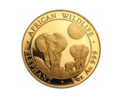 Somalia Elefant Goldmünze 2014