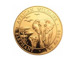 Somalia Elefant Goldmünze 2015