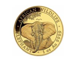 Somalia Elefant Goldmünze 2021