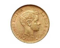 Spanien 20 Pesetas Goldmünze Alfonso XIII 1886-1931