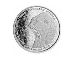 ^Congo Silbermünze 1 Unze Silverback Gorilla 2020