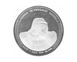 Congo Silbermünze 1 Kilo Silverback Gorilla 2017
