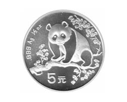 China Panda 1/2 Unze Silber 5 Yuan 1993