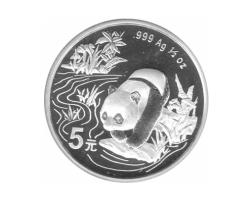 China Panda 1/2 Unze Silber 5 Yuan 1997