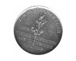 Preussen 25 Jahrfeier Silber Taler Medaille 1896