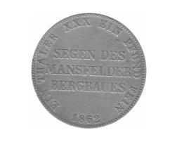 Altdeutschland Preussen Mansfelder Bergbau Taler 1862