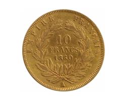 10 Franc Napoleon III ohne Kranz Goldmünze 