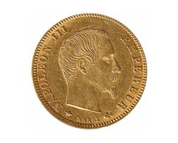 5 Franc Napoleon III ohne Kranz Goldmünze 