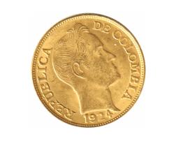Kolumbien 5 Pesos Goldmünze 1924