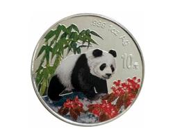 1 Unze China Panda 1997 Silbermünze in Farbe