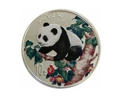 1 Unze China Panda 1998 Silbermünze in Farbe