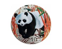 1 Unze China Panda 2001 Silbermünze in Farbe