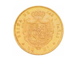 Spanien 10 Escudos Goldmünze Isabel II 1868