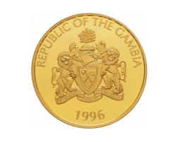 African Goldmünze Gambia Löwe 1 Unze 1996