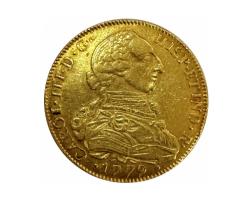 Kolumbien 8 Escudos Goldmünze Popayan Carlos IV 1779