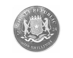 Somalia Elefant 1 Unze Silber 2024