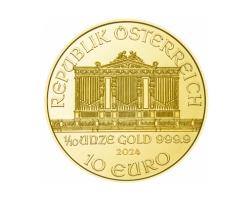 1/10 Unze Wiener Philharmoniker Gold 2024