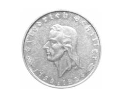 Friedrich Schiller 2 Reichsmark Silbermünze