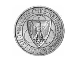 Jaeger 345 Weimarer Republik 3 Reichsmark Rheinlandräumung 1930