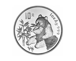 China Panda 1 Unze 1996 PP Silberpanda 10 Yuan