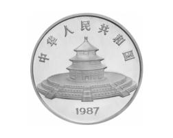 China Panda 5 Unzen 1987 PP Silberpanda 50 Yuan mit Box