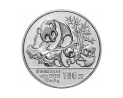 China Panda 12 Unzen 1989 PP Silberpanda 100 Yuan mit Box