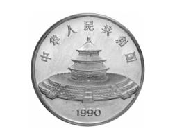 China Panda 12 Unzen 1990 PP Silberpanda 100 Yuan mit Box