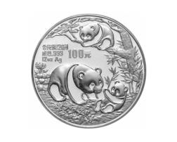 China Panda 12 Unzen 1991 PP Silberpanda 100 Yuan mit Box