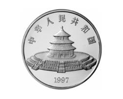 China Panda 12 Unzen 1997 Silberpanda 100 Yuan