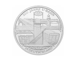 10 Euro Silber Gedenkmünze ST 2002 100 Jahre U-Bahn