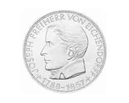 5 DM Silber Gedenkmünze Freiherr Eichendorff 1957
