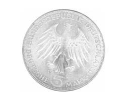5 DM Silber Gedenkmünze Johannes Gutenberg 1968