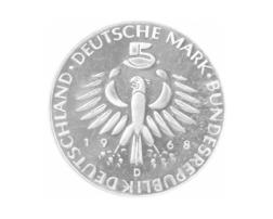 5 DM Silber Gedenkmünze Maximilian Pettenkofer 1968