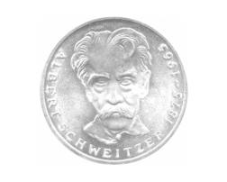 5 DM Silber Gedenkmünze Albert Schweitzer 1975