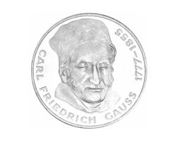 5 DM Silber Gedenkmünze Friedrich Gauss 1977