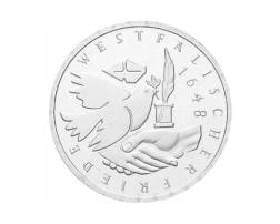 10 DM Silber Gedenkmünze Westfälischer Friede 1998