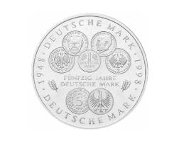 10 DM Silber Gedenkmünze 50 Jahre Deutsche Mark 1998