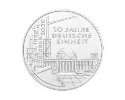 10 DM Silber Gedenkmünze Jahre Deutsche Einheit 2000