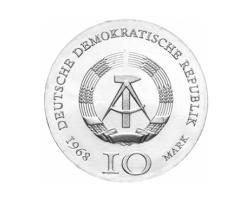DDR 1968 10 Mark Silber Gedenkmünze Johann Gutenberg