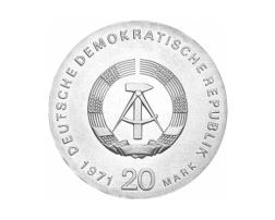 DDR 1971 20 Mark Silber Gedenkmünze Liebknecht Luxemburg