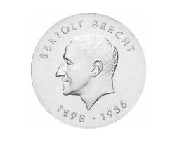 DDR 1973 10 Mark Silber Gedenkmünze Berthold Brecht