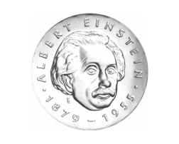 DDR 1979 5 Mark Gedenkmünze Albert Einstein