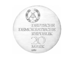 DDR 1980 20 Mark Silber Gedenkmünze Ernst Abbe