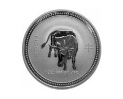 Lunar I Silbermünze Australien Ochse 1 Unzen 2009 Perth Mint
