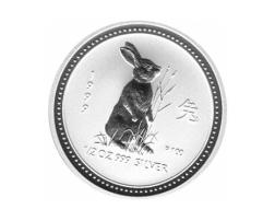 Lunar I Silbermünze Australien Hase 1/2 Unzen 1999 Perth Mint