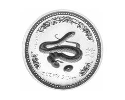 Lunar I Silbermünze Australien Schlange 1/2 Unzen 2001 Perth Mint