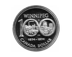 Canada Silber Gedenkmünze 1 Dollar Winnipeg 1974
