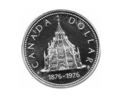 Canada Silber Gedenkmünze 1 Dollar Bibliothek 1976