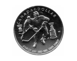 Canada Silber Gedenkmünze 1 Dollar Eishockey Stanley Cup 1993