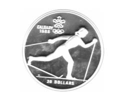 Canada Silber Calgary 1988 20 Dollar Cross Country Skiing PP